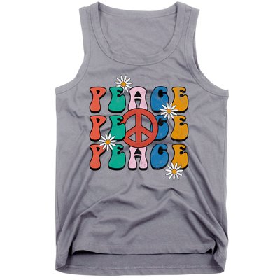 Peace Retro Vintage Sunflower Tank Top