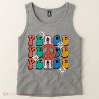 Peace Retro Vintage Sunflower Tank Top
