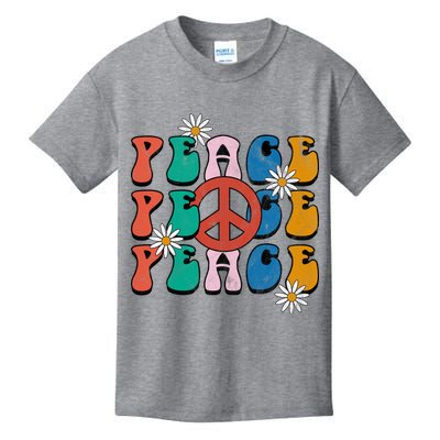 Peace Retro Vintage Sunflower Kids T-Shirt