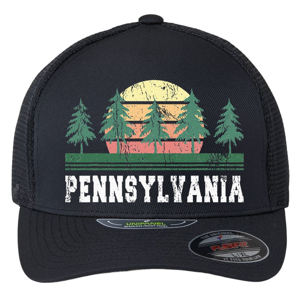 Pennsylvania Retro Vintage Flexfit Unipanel Trucker Cap