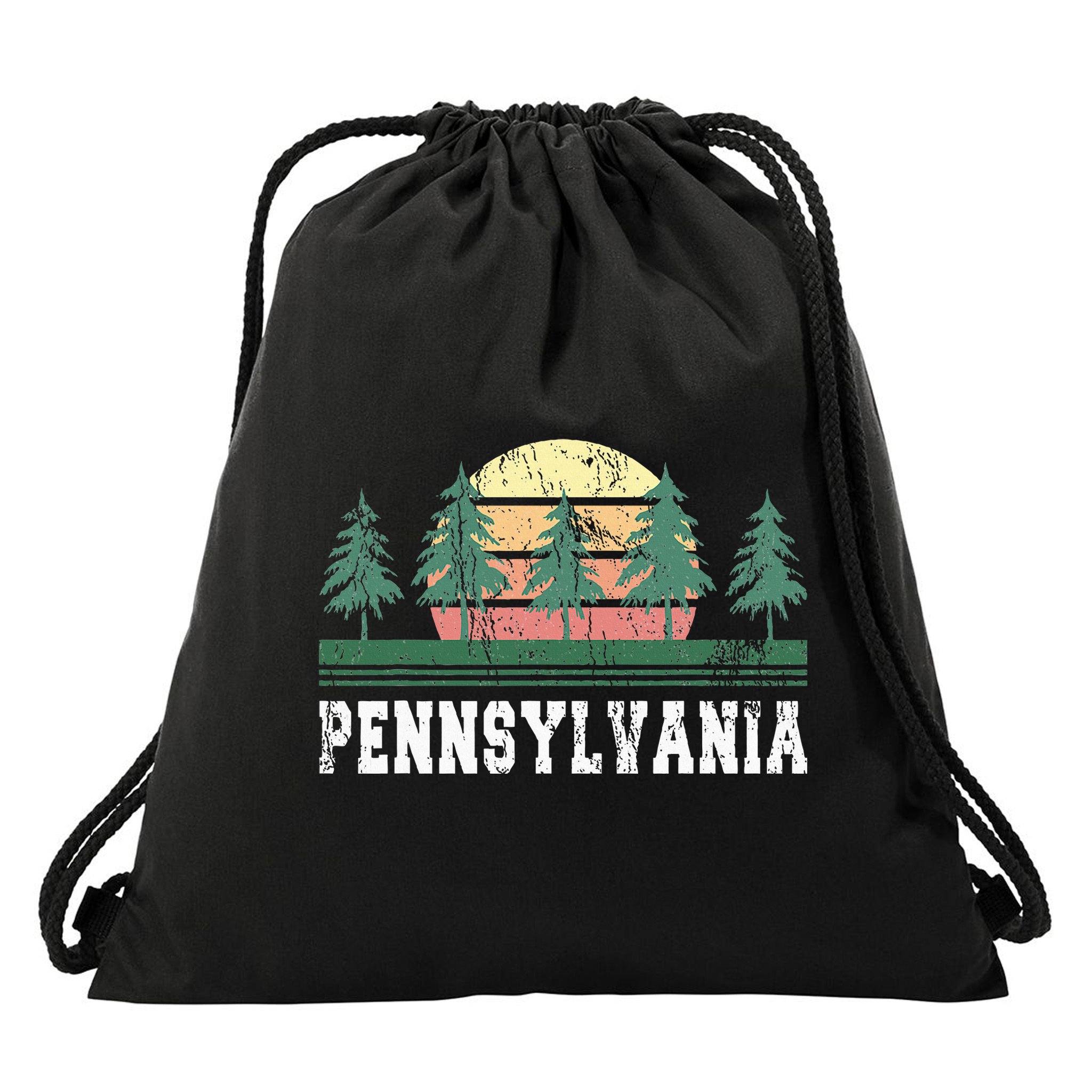 Pennsylvania Retro Vintage Drawstring Bag