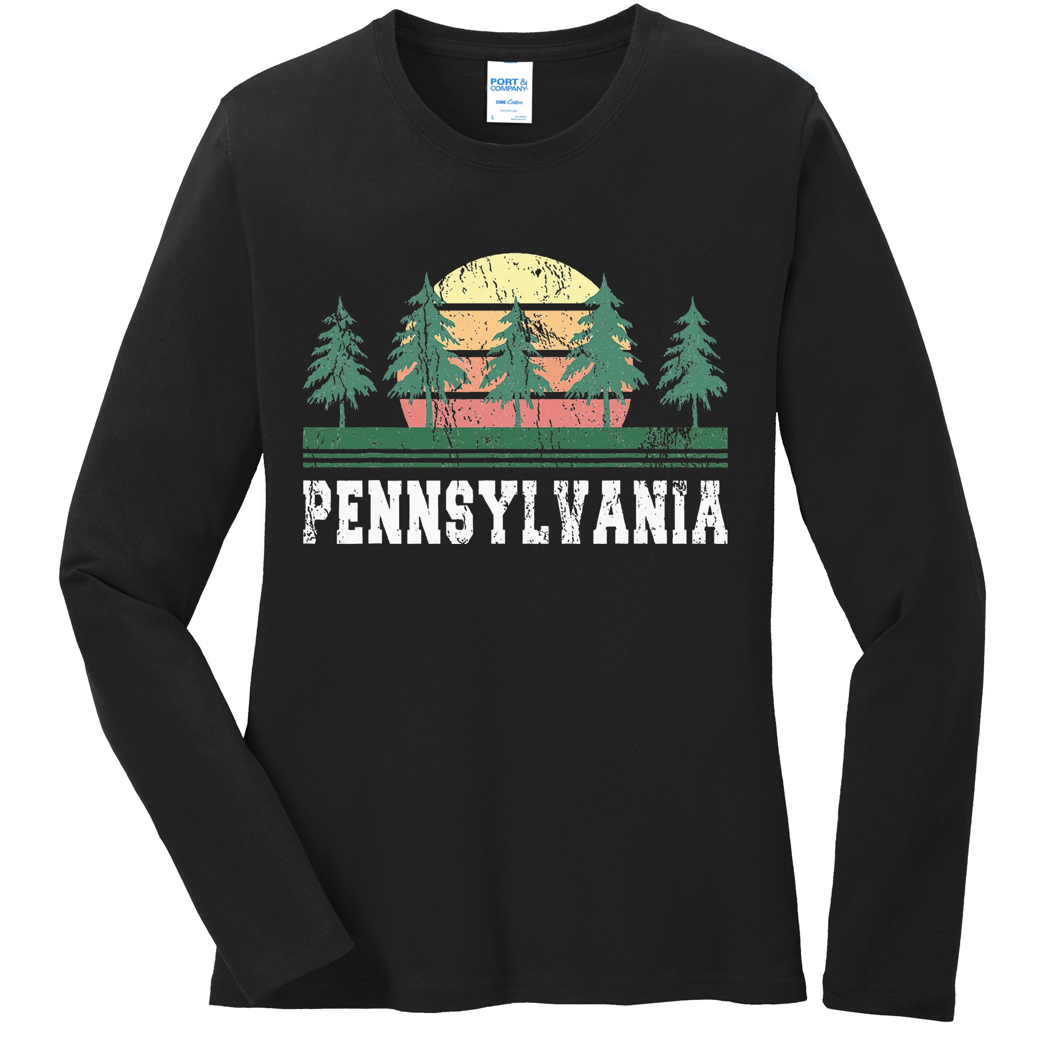 Pennsylvania Retro Vintage Ladies Long Sleeve Shirt