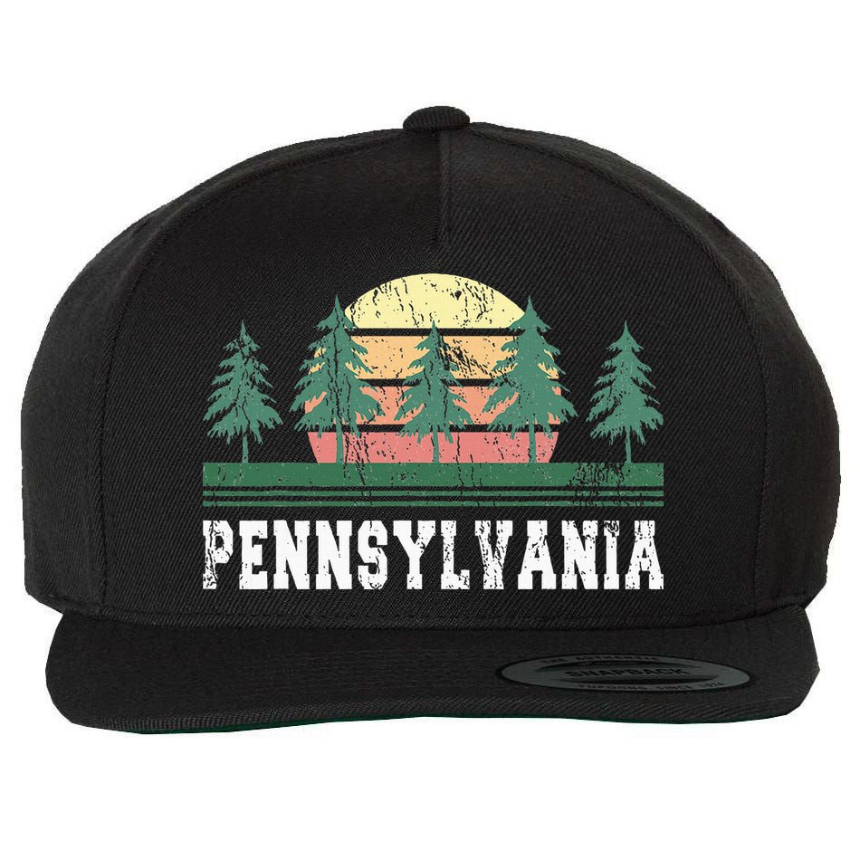 Pennsylvania Retro Vintage Wool Snapback Cap