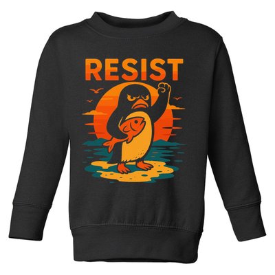 Penguin Resist Vintage Penguin Resist Cool Penguins Resist Toddler Sweatshirt