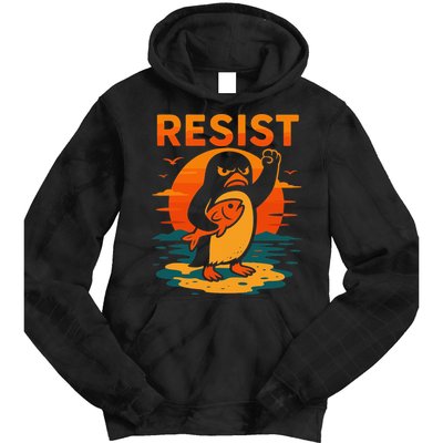 Penguin Resist Vintage Penguin Resist Cool Penguins Resist Tie Dye Hoodie