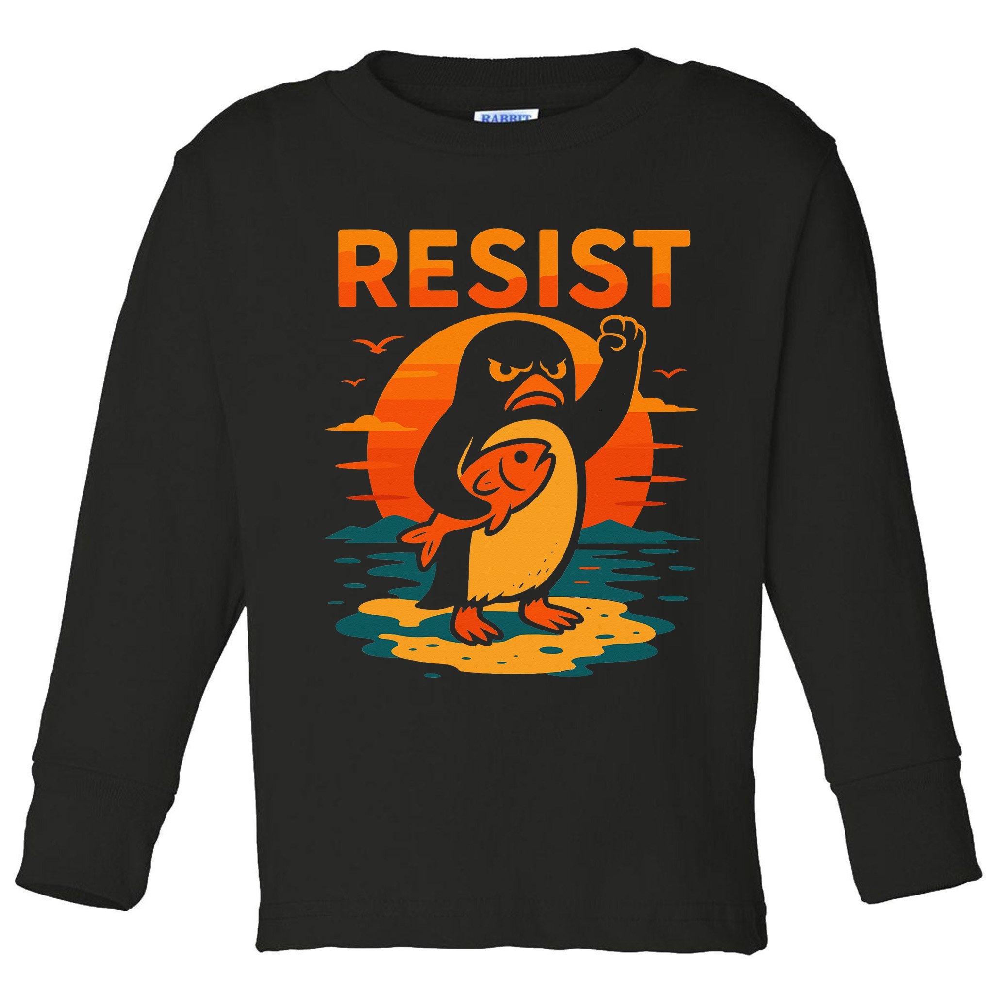 Penguin Resist Vintage Penguin Resist Cool Penguins Resist Toddler Long Sleeve Shirt