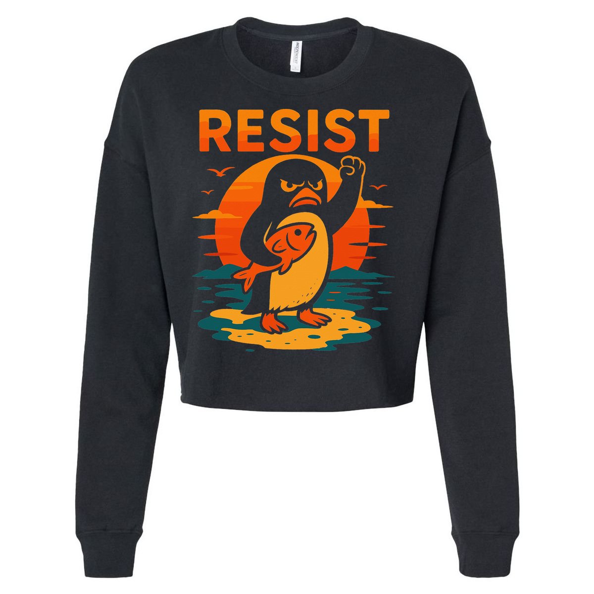 Penguin Resist Vintage Penguin Resist Cool Penguins Resist Cropped Pullover Crew