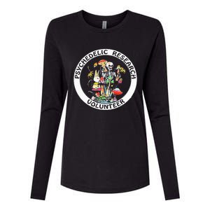 Psychedelic Research Volunteer Skeleton Rabbit Mushroom Womens Cotton Relaxed Long Sleeve T-Shirt