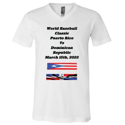 Puerto Rico Vs Dominican Republic V-Neck T-Shirt