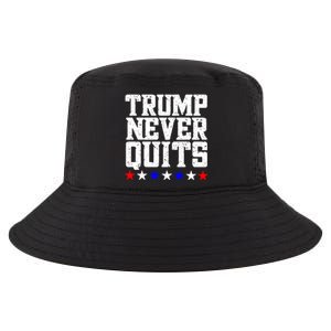 Patriotic Republican Vote Trump 2024 Trump Never Quits Cool Comfort Performance Bucket Hat