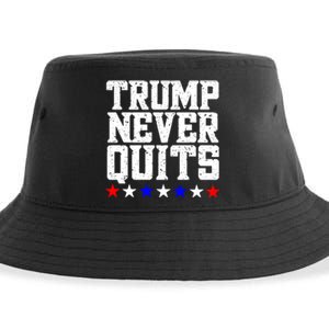 Patriotic Republican Vote Trump 2024 Trump Never Quits Sustainable Bucket Hat