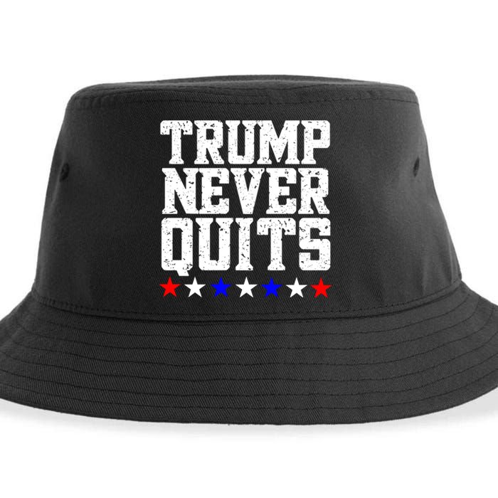 Patriotic Republican Vote Trump 2024 Trump Never Quits Sustainable Bucket Hat