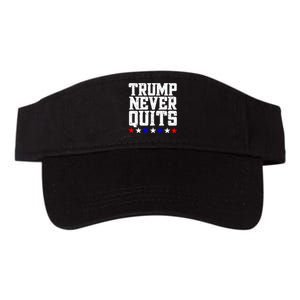 Patriotic Republican Vote Trump 2024 Trump Never Quits Valucap Bio-Washed Visor