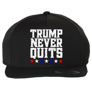 Patriotic Republican Vote Trump 2024 Trump Never Quits Wool Snapback Cap