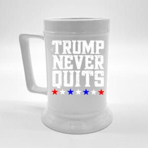 Patriotic Republican Vote Trump 2024 Trump Never Quits Beer Stein