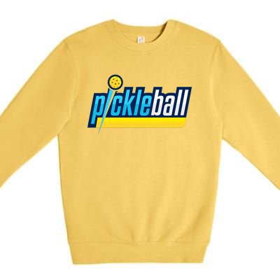 Pickleball Retro Volt Logo Premium Crewneck Sweatshirt