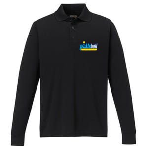 Pickleball Retro Volt Logo Performance Long Sleeve Polo