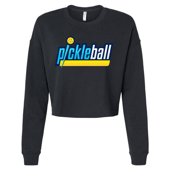 Pickleball Retro Volt Logo Cropped Pullover Crew