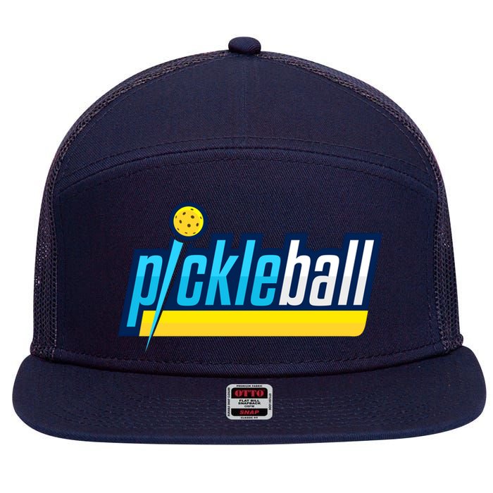 Pickleball Retro Volt Logo 7 Panel Mesh Trucker Snapback Hat