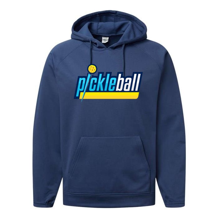 Pickleball Retro Volt Logo Performance Fleece Hoodie