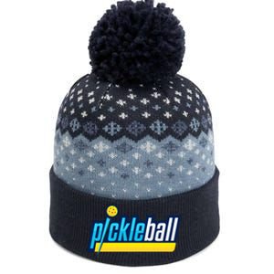 Pickleball Retro Volt Logo The Baniff Cuffed Pom Beanie