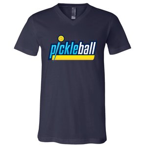 Pickleball Retro Volt Logo V-Neck T-Shirt