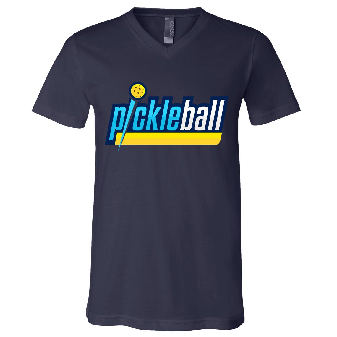 Pickleball Retro Volt Logo V-Neck T-Shirt