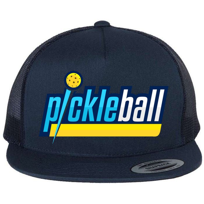 Pickleball Retro Volt Logo Flat Bill Trucker Hat