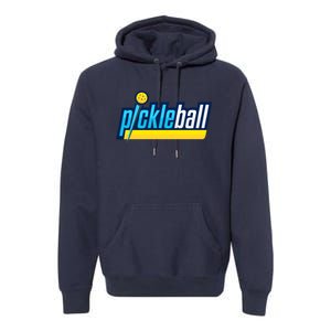 Pickleball Retro Volt Logo Premium Hoodie