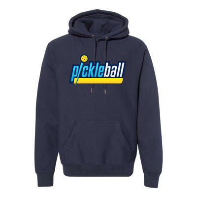 Pickleball Retro Volt Logo Premium Hoodie