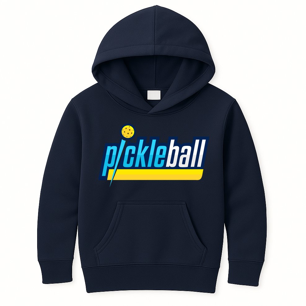 Pickleball Retro Volt Logo Kids Hoodie