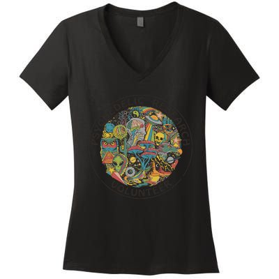 Psychedelic Research Volunteer Women's V-Neck T-Shirt