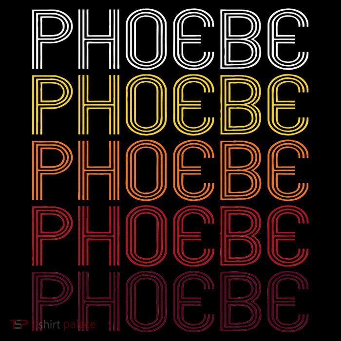 Phoebe Retro Wordmark Pattern Vintage Style Button