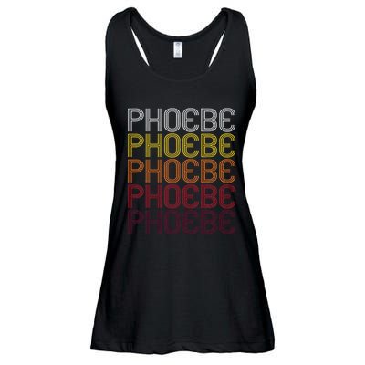 Phoebe Retro Wordmark Pattern Vintage Style Ladies Essential Flowy Tank