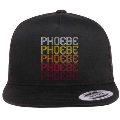 Phoebe Retro Wordmark Pattern Vintage Style Flatbill Hat