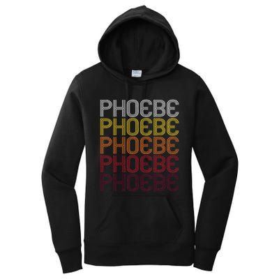 Phoebe Retro Wordmark Pattern Vintage Style Women's Pullover Hoodie