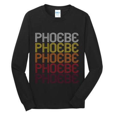 Phoebe Retro Wordmark Pattern Vintage Style Tall Long Sleeve T-Shirt