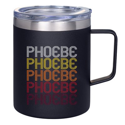 Phoebe Retro Wordmark Pattern Vintage Style 12oz Stainless Steel Coffee Mug