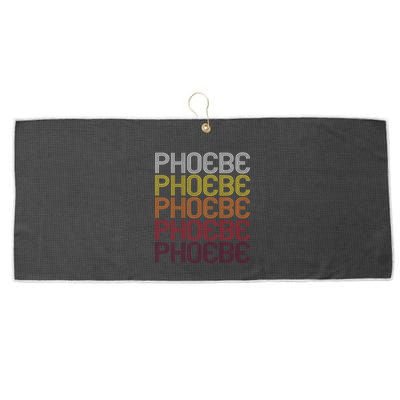 Phoebe Retro Wordmark Pattern Vintage Style Large Microfiber Waffle Golf Towel