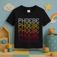 Phoebe Retro Wordmark Pattern Vintage Style Toddler T-Shirt
