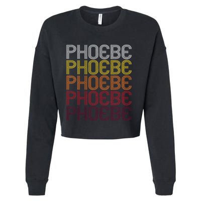 Phoebe Retro Wordmark Pattern Vintage Style Cropped Pullover Crew