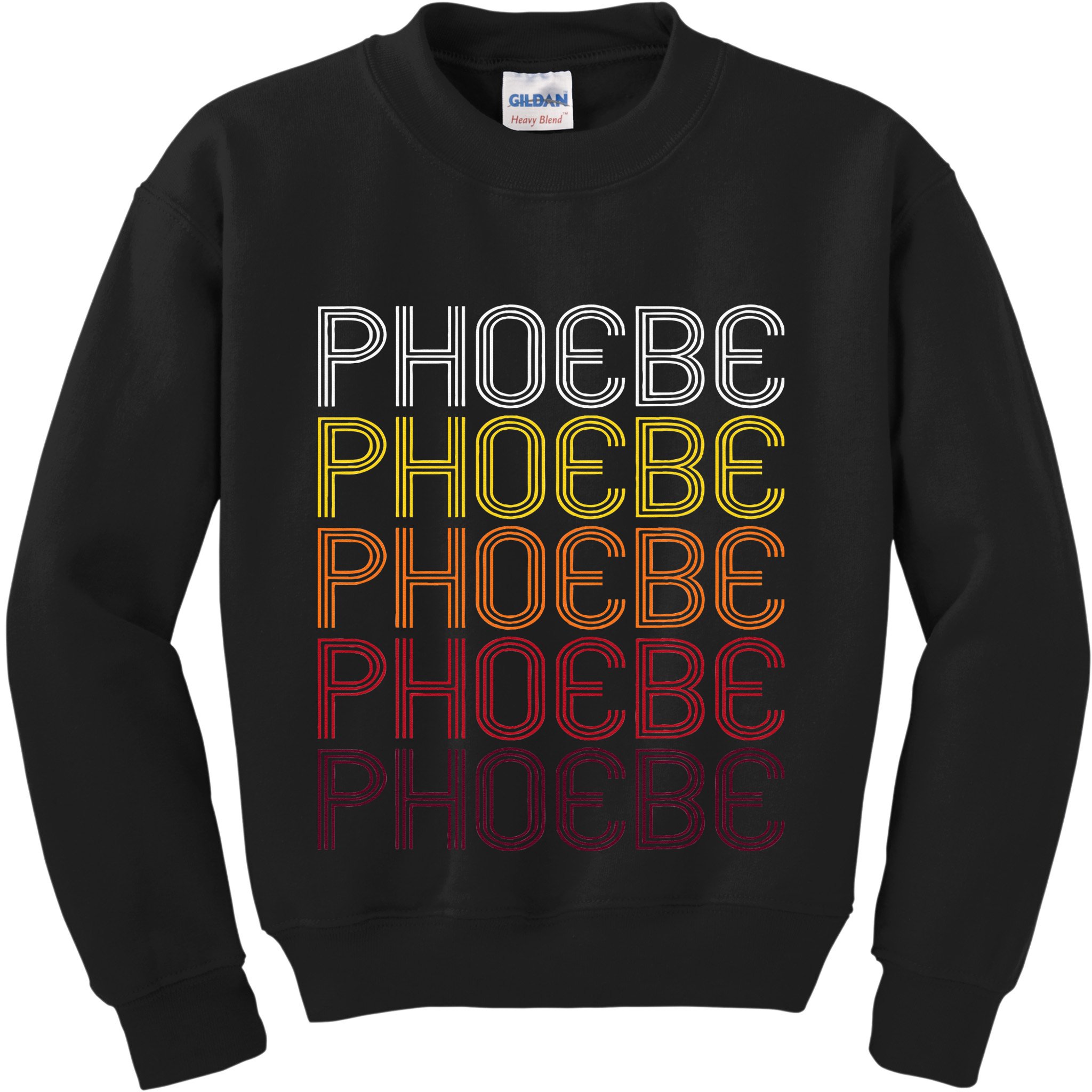 Phoebe Retro Wordmark Pattern Vintage Style Kids Sweatshirt