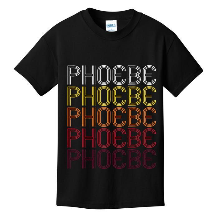 Phoebe Retro Wordmark Pattern Vintage Style Kids T-Shirt