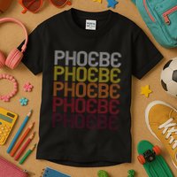 Phoebe Retro Wordmark Pattern Vintage Style Kids T-Shirt
