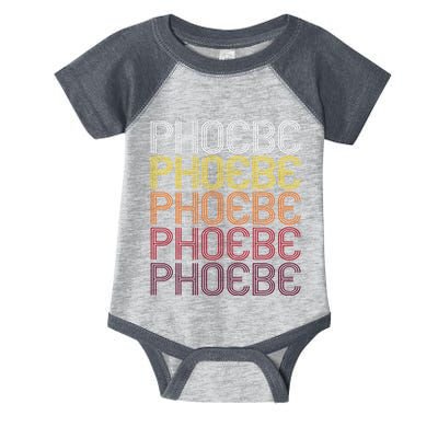 Phoebe Retro Wordmark Pattern Vintage Style Infant Baby Jersey Bodysuit