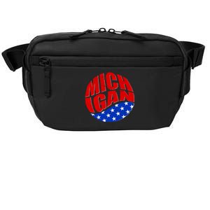 Patriotic Red White Blue Michigan Emblem Crossbody Pack