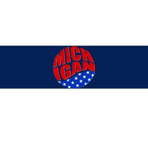 Patriotic Red White Blue Michigan Emblem Bumper Sticker