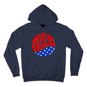 Patriotic Red White Blue Michigan Emblem Tall Hoodie