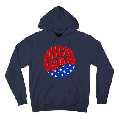 Patriotic Red White Blue Michigan Emblem Tall Hoodie