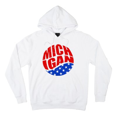 Patriotic Red White Blue Michigan Emblem Hoodie